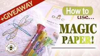 DMC Magic Paper demonstration and giveaway on transferring hand embroidery designs!