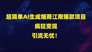 超简单AI生成烟雨江南爆款项目：疯狂变现，引流无忧！