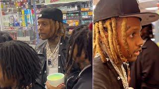 Lil Durk Takeover Gas Station And Shows Off His Bulletproof Trackhawk 