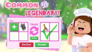 COMMON TO LEGENDARY TRADING CHALLENGE! ROBLOX ADOPT ME