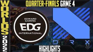 EDG vs DRX Highlights Game 4 | Worlds 2022 Quarterfinals | Edward Gaming vs DRX G4