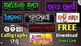 New Odia Calligraphy Font Download | odia free font download | Odia Font Download | Odia Style Font