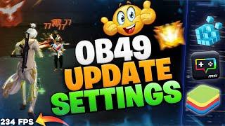 Best Secret Sensitivity Settings For OB49 Update Free Fire PC FPS Boost | BlueStacks 5 | MSI 5