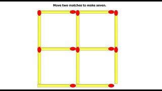 Move 2 matchsticks to make 7 squares Brain Teaser | Puzzles & Riddles  with Answer