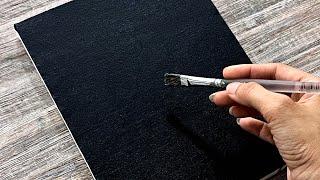 Another piece of art on black canvas | Acrylic painting techniques for beginners