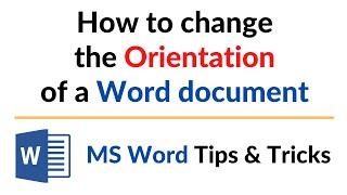 Change Orientation of a Word document