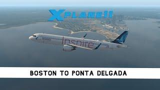 X-Plane 11.51 LIVE | ToLiss A321 NEO | Boston to Ponta Delgada | Azores Airlines