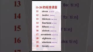 #零基础学英语#初级入门#English 【11到20标准读音】零基础学英语｜学会英语没问题｜每天进步一点点