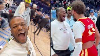 DC Youngfly Heckles Ja Morant's Dad Tee During Hawks Buzzer Beater Over The Grizzlies! 