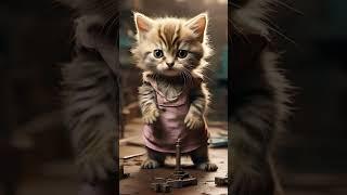 poor cat become rich #animalart #cat #for you #yt #trending #kitten #cute #sad