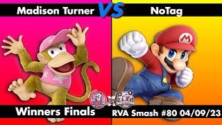 RVA Smash #80: Madison Turner (Diddy Kong) vs NoTag (Mario) | WINNERS FINALS | 25 Entrants | SSBU