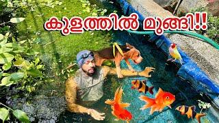 എന്തിനാ കുളത്തിൽ മുങ്ങിയെ!! | FREE diving in backyard pond is FUN 