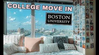 college move in vlog 2019 at boston university + dorm tour