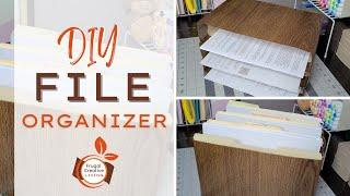 How to Make a DIY File Organizer  |  Cheap Home office and Craft Room Organization Ideas