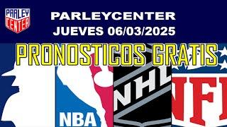 PRONOSTICOS MLB, NHL, NBA Y NFL PARA HOY LOGROS JUEVES 06/03/2025 PARLEY GRATIS