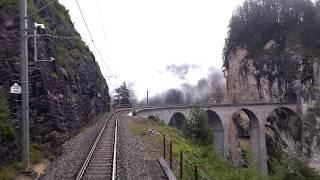  4K  Cazis - Albulatunnel II (Neu) - Samedan cab ride, Switzerland [07.2024] Führerstandsmitfahrt