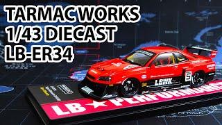 Tarmac Works 1/43 Scale LB-ER34 Super Silhouette SKYLINE Diecast Model Unboxing and Review