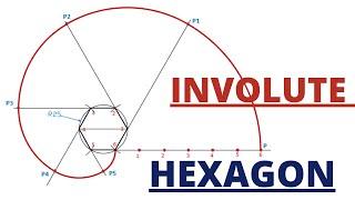 HOW TO DRAW THE INVOLUTE OF HEXAGON IN ENGINEERING DRAWING