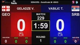 M -58 kg SF VASILIC Todor SRB - GELADZE Vitali GEO Bosnia and Herzegovina Open G1 Sarajevo 2024