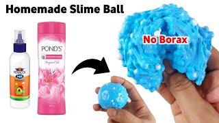 How to make No Borax Slime Ball with Ponds powder | Homemade No Borax Slime [ASMR]