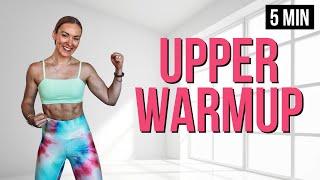 5 Min UPPER BODY Warmup Routine For Home | NO JUMPING & NO REPEAT