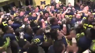 Michigan players sing Hail To the Victors