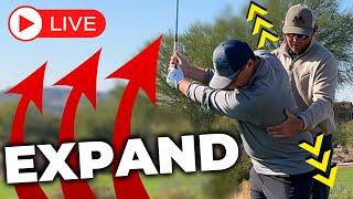 Golf Lesson: EXPAND In Backswing For A Proper Turn (Part 1 LIVE)