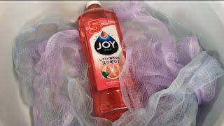 【ASMR】One bottle dish soap w/ forming netgrapefruits scentJOY 1本丸ごと、泡立てネットで泡立ててみたピングレの香り