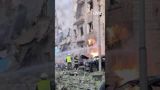 ️️️МАСШТАБНА ПОЖЕЖА внаслідок влучання в Києві