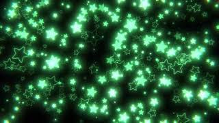 【4k】＊Night Sky Background Background with Fluffy DeepGreen Stars＊【With BGM】