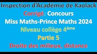 Concours Miss maths,  Géométrie,  droite des milieux, parallélogramme, maths académie, maths,