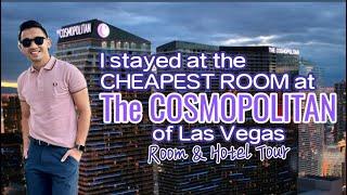 I stayed at the CHEAPEST ROOM at The Cosmopolitan of Las Vegas | Room and Hotel Tour | 2024