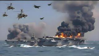 Today! US Aircraft Carrier Carrying Secret Munitions Destroyed by Houthis in the Red Sea.