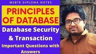 Database Management- Database Security and Transaction questions and Answers- Rohit kautkar