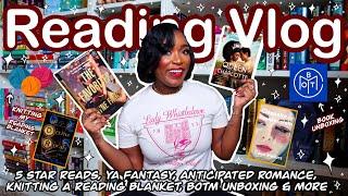 READING VLOG ️  | 5 star read, ya fantasy, anticipated romance, knitting, book annotating  & more