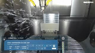 Aluminium machining "Flying Chips": EXN1 Chipmaker Z4 5XD ASR Trochoidal Cutter in Action