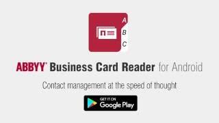 ABBYY Business Card Reader for Android: intelligence, speed, accuracy