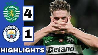 🟢Sporting CP vs Manchester City (4-1) Extended HIGHLIGHTS | UEFA Champions League