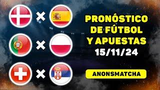 Pronósticos de fútbol para hoy deportivos Dinamarca - España, Portugal - Polonia, Suiza - Serbia