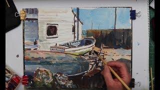 Channel Update - Boat Yard Keyhaven - Loose Watercolor