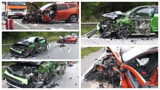 2024 09 06 - Schwerer Frontalcrash auf B54 (Vometalstraße) - Zwei Verletzte aus schwer beschädig...