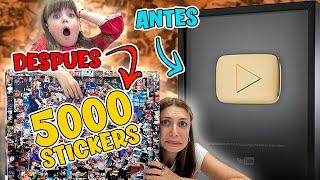 BROMA A MI PADRE, PEGO 10.000 STICKERS EN SU BOTON DE YOUTUBE