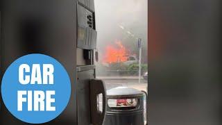 Vauxhall Zafira bursts into FLAMES at McDonald's Drive-Thru