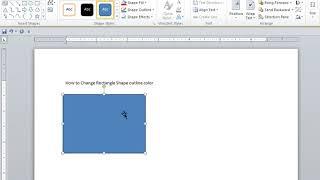 How to Change Rectangle Shape outline color in MS Word
