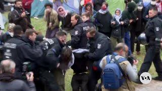 Police break up pro-Palestinian student protest at Berlin's Free University in Germany | VOA News
