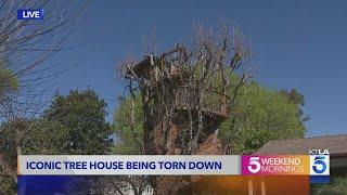 Demolition of The Simpsons-inspired treehouse in front of L.A. home begins 