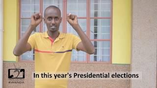 Parfait RWAKA using Sign Language during MY VOTE COUNTS campaign