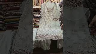 Crush Sharara with Handwork Shirt  Al Madina Silk  03015019477  Stiched Dress Gotta Work Suit's