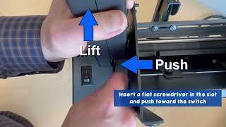 How to remove the AP380 Rewinder Arm for Shipping Purposes.