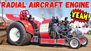 Tractor Pulling 18-Cylinder Aeroplane Radial Engine: Curtiss-Wright R3350 32W Twin Cyclone  SOUND!